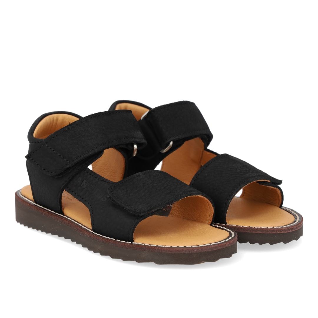 Sandal with open toe and double velcro