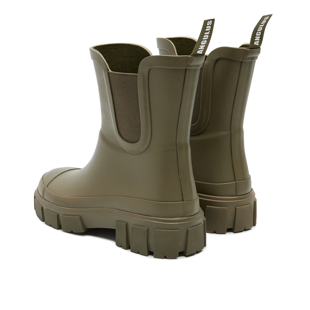 rain boot with chunky track sole