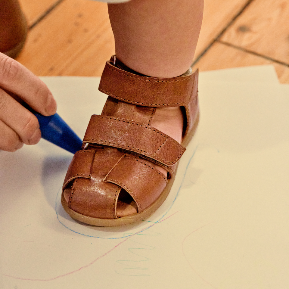 Sandal with double velcro