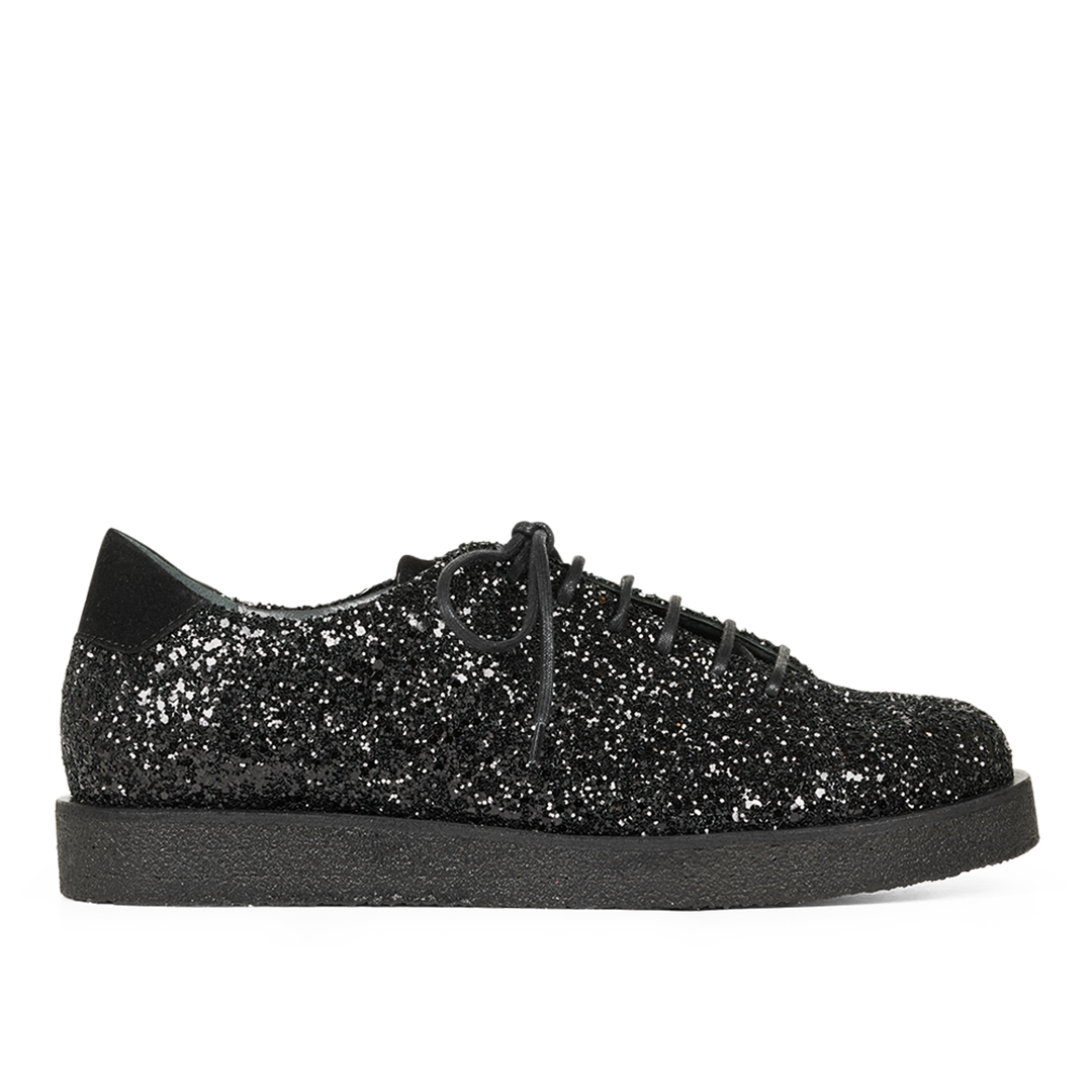 Glitter sneaker with platform sole