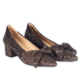 Bow pump in sparkling glitter