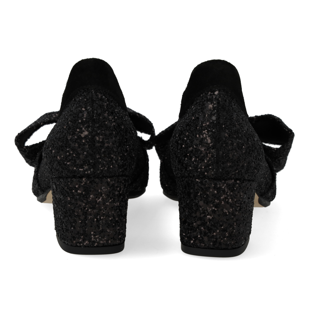 Bow pump in sparkling glitter