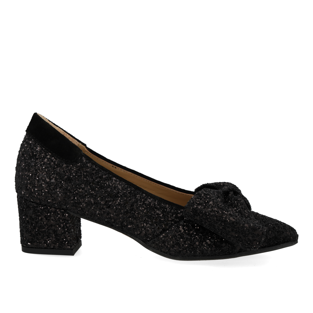Bow pump in sparkling glitter