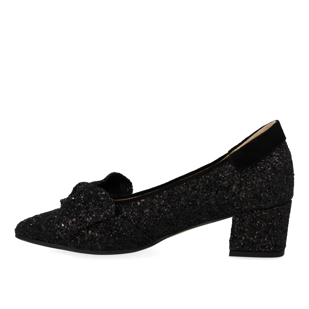 Bow pump in sparkling glitter