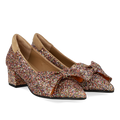 Bow pump in sparkling glitter