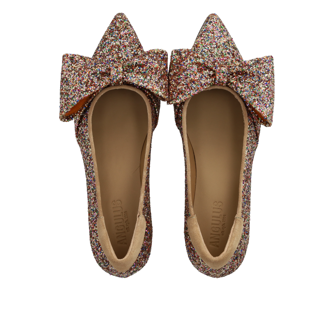 Bow pump in sparkling glitter