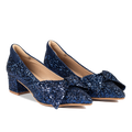 Bow pump in sparkling glitter