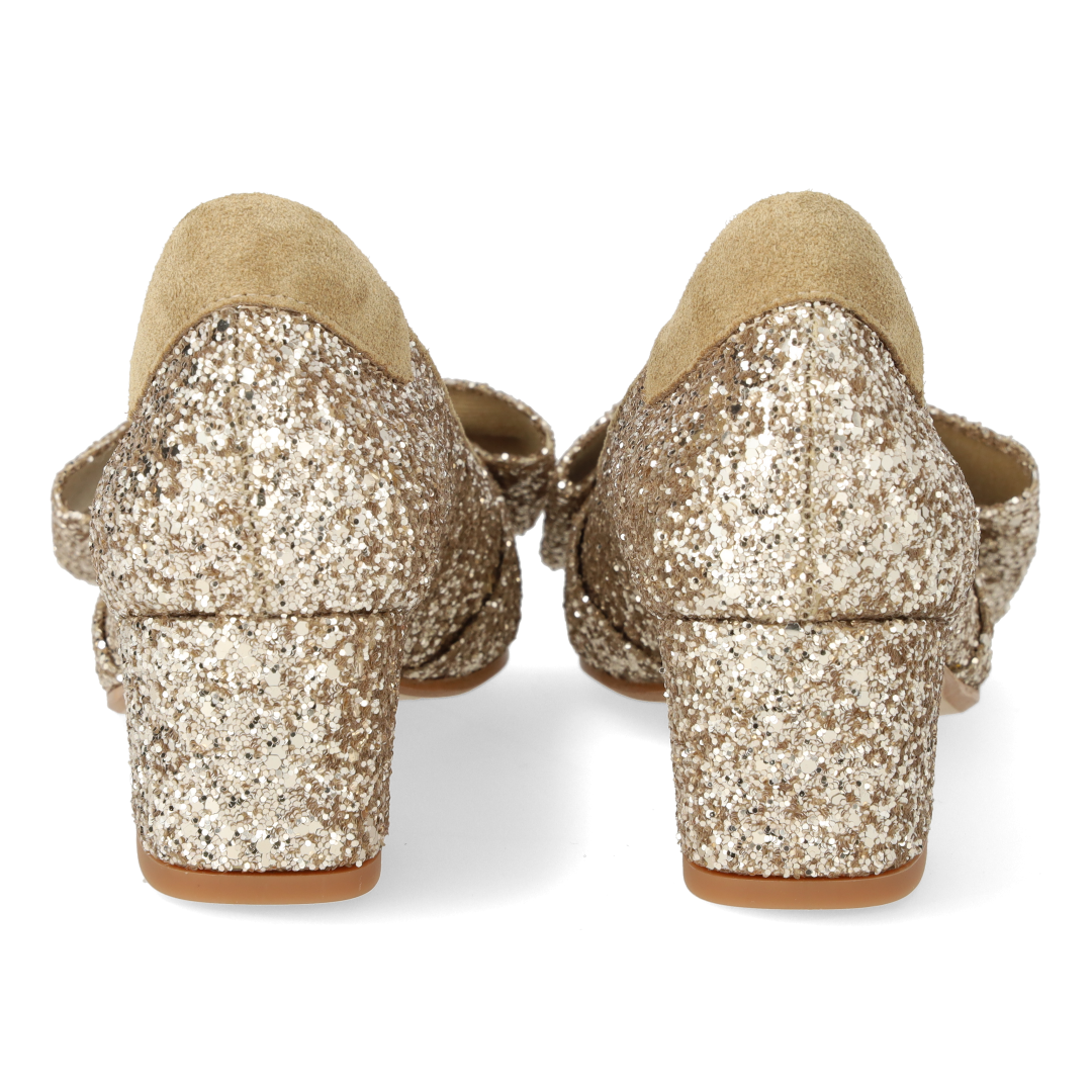 Bow pump in sparkling glitter