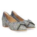 Bow pump in sparkling glitter