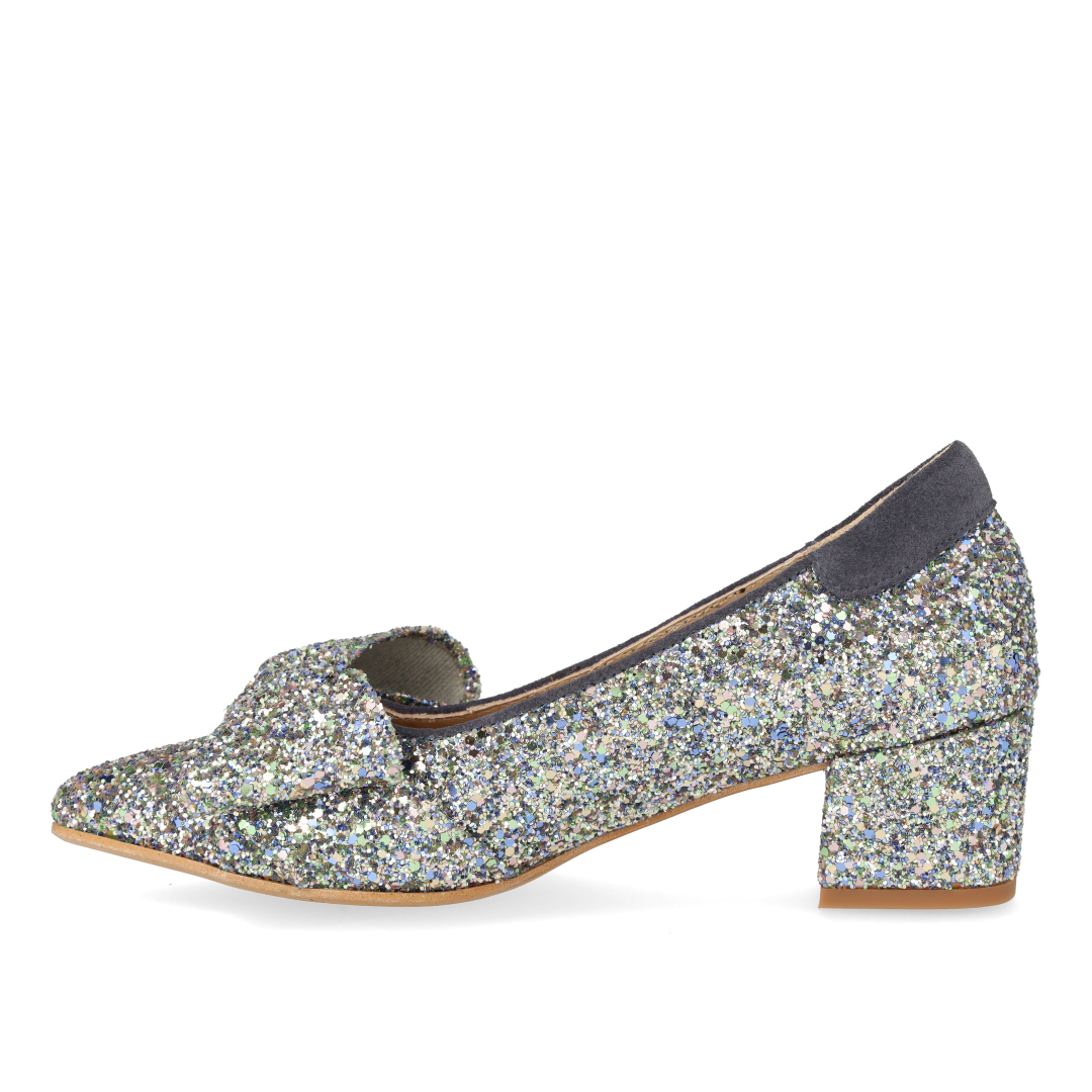Bow pump in sparkling glitter