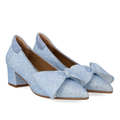 Bow pump in sparkling glitter