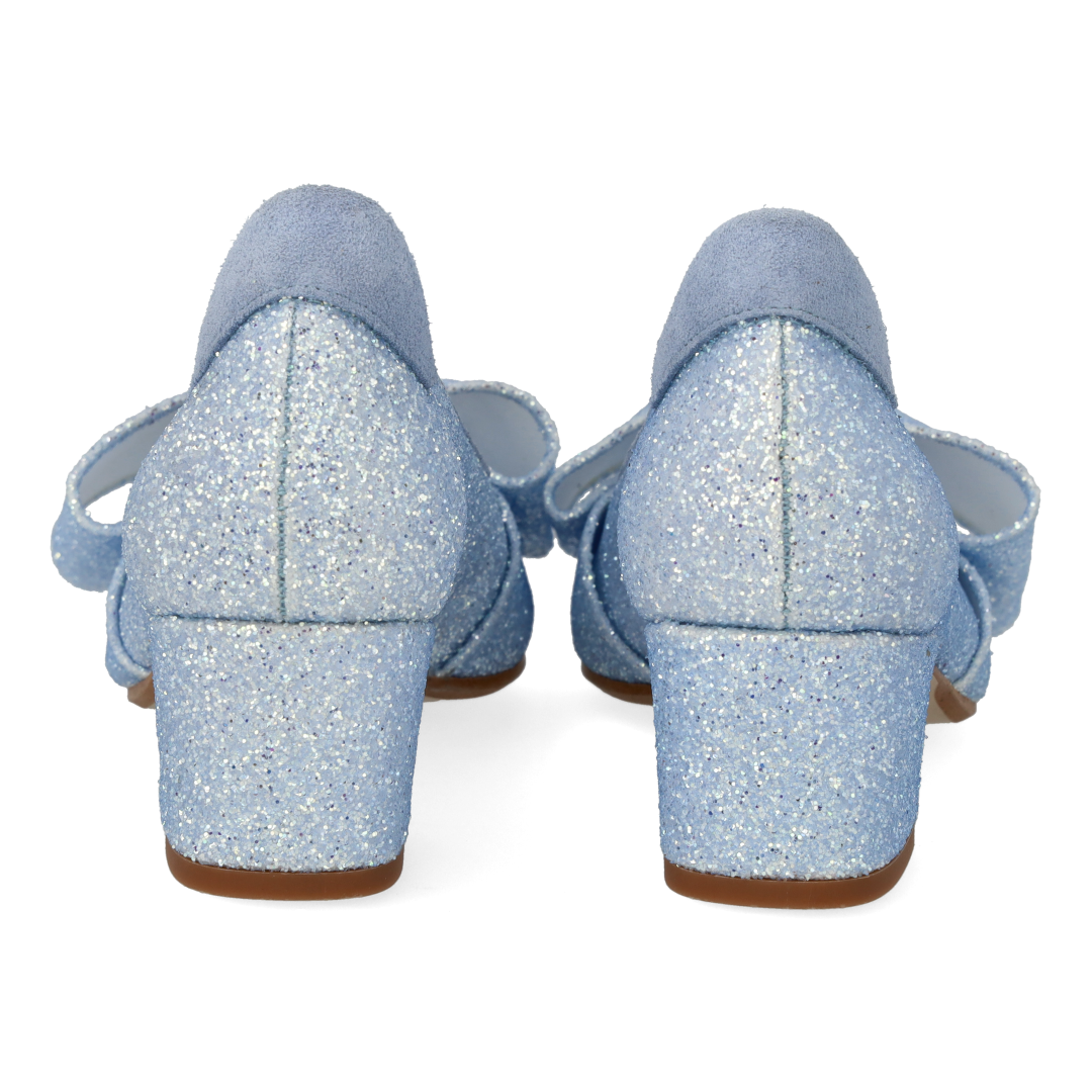 Bow pump in sparkling glitter