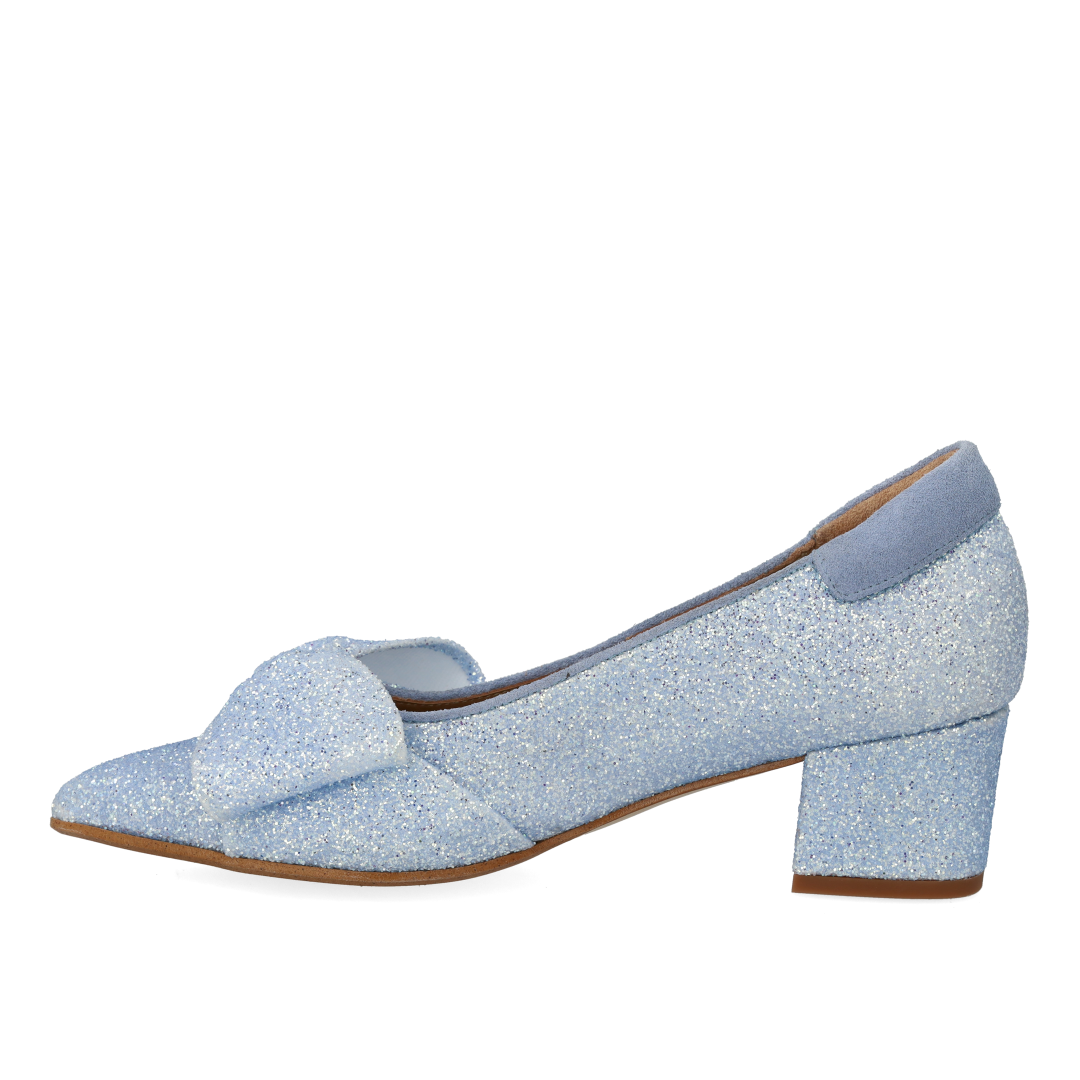 Bow pump in sparkling glitter