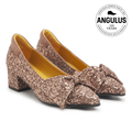 Bow pump in sparkling glitter
