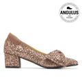 Bow pump in sparkling glitter