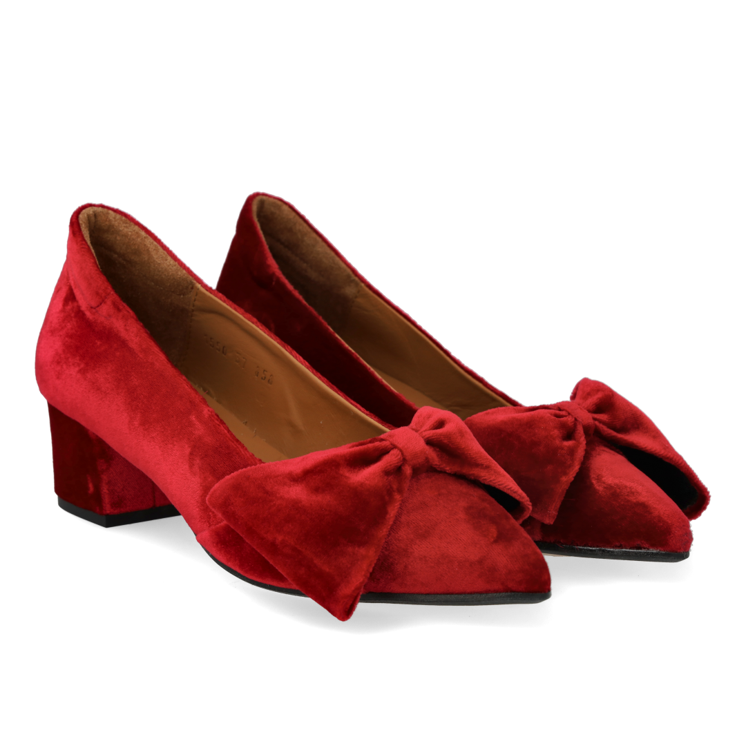 Bow pump in soft velour