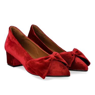 Bow pump in soft velvet