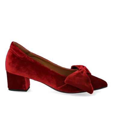 Bow pump in soft velvet
