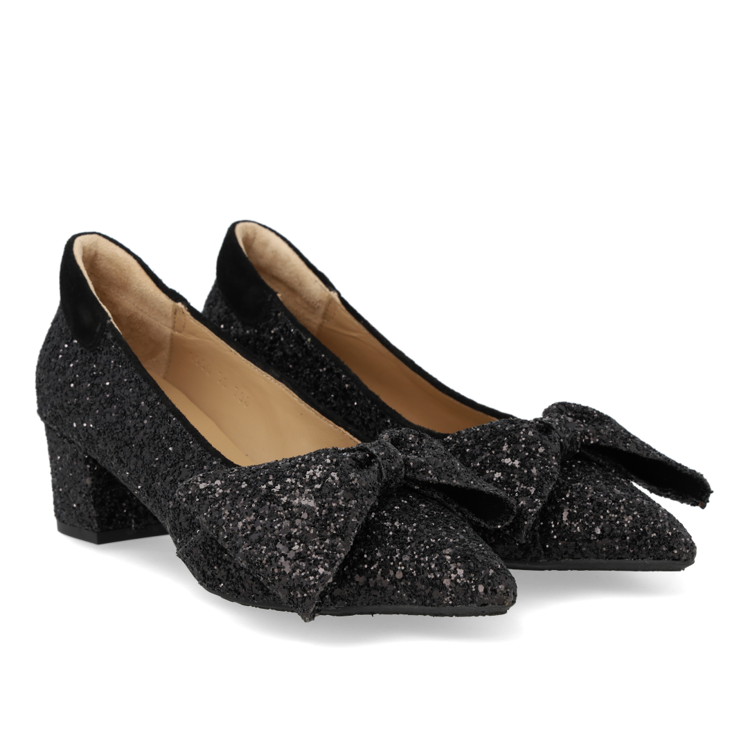 Bow Pump in Sparkling Glitter