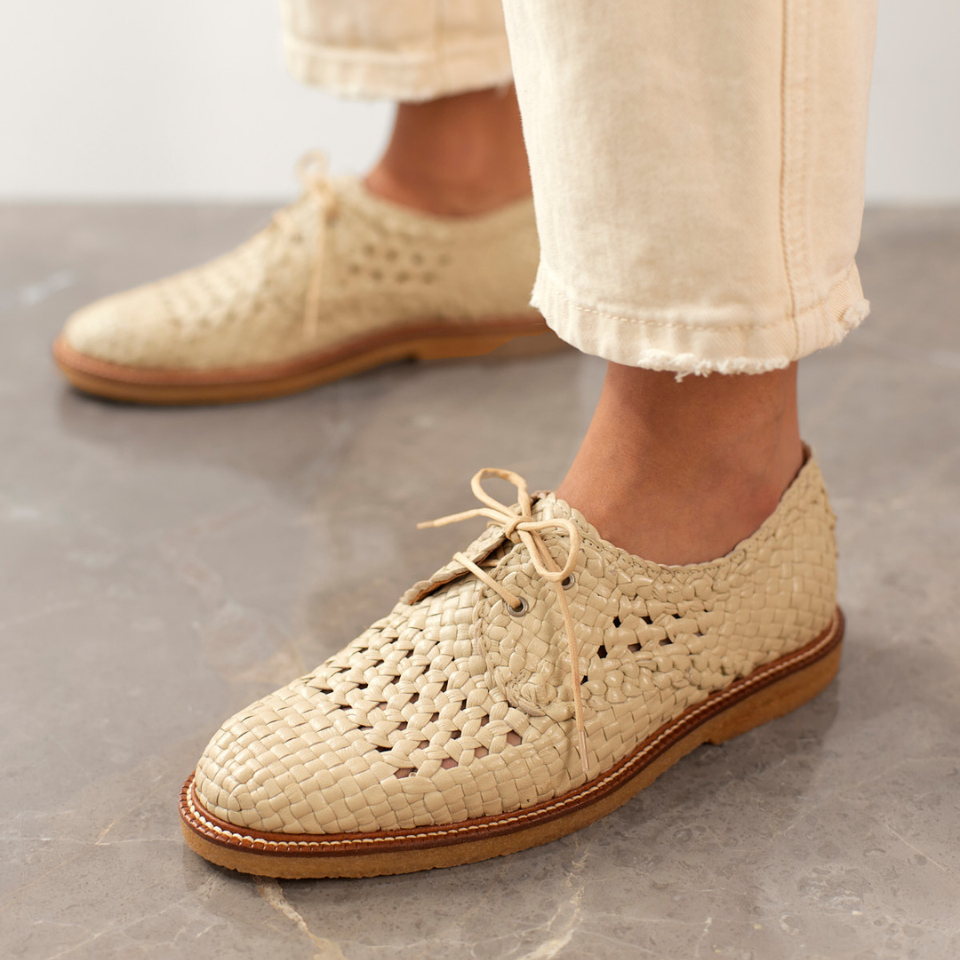 Hand-Braided Lace-Up Shoes