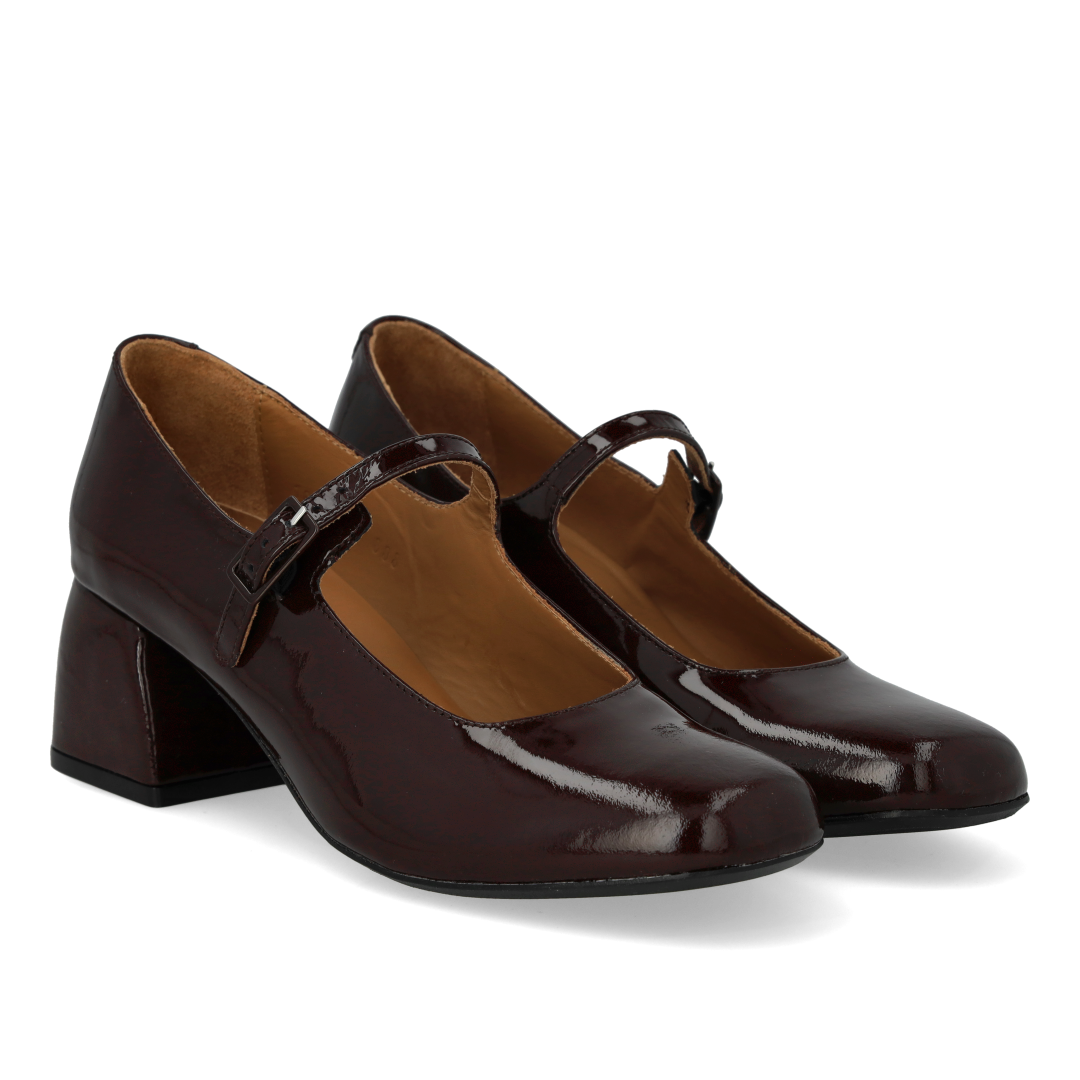 mary janes with sculptural heel