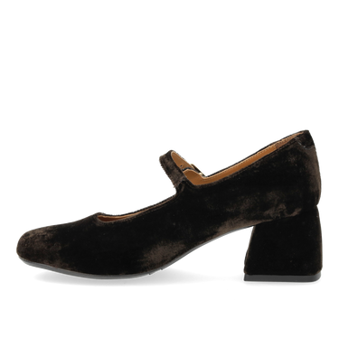 Mary Jane in soft velvet with a sculpted heel