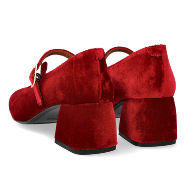 Mary Jane in soft velvet with a sculpted heel