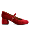 Mary Jane in soft velour with sculptural heel