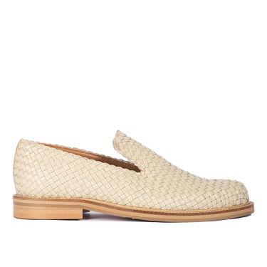 Hand-braided loafer with decorative trim