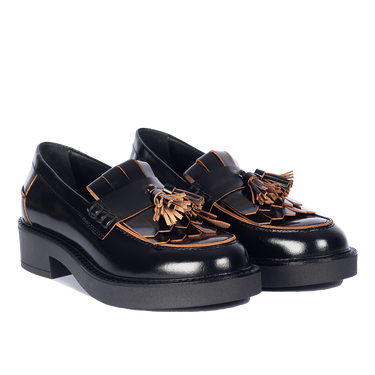 Chunky Penny loafer with fringe and tassel detail