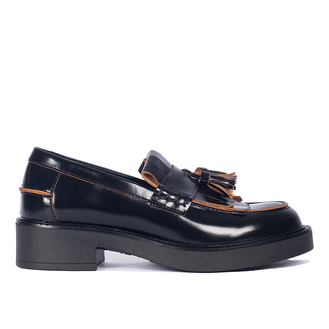 Chunky Penny loafer with fringe and tassel detail