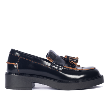 Chunky Penny loafer with fringe and tassel detail