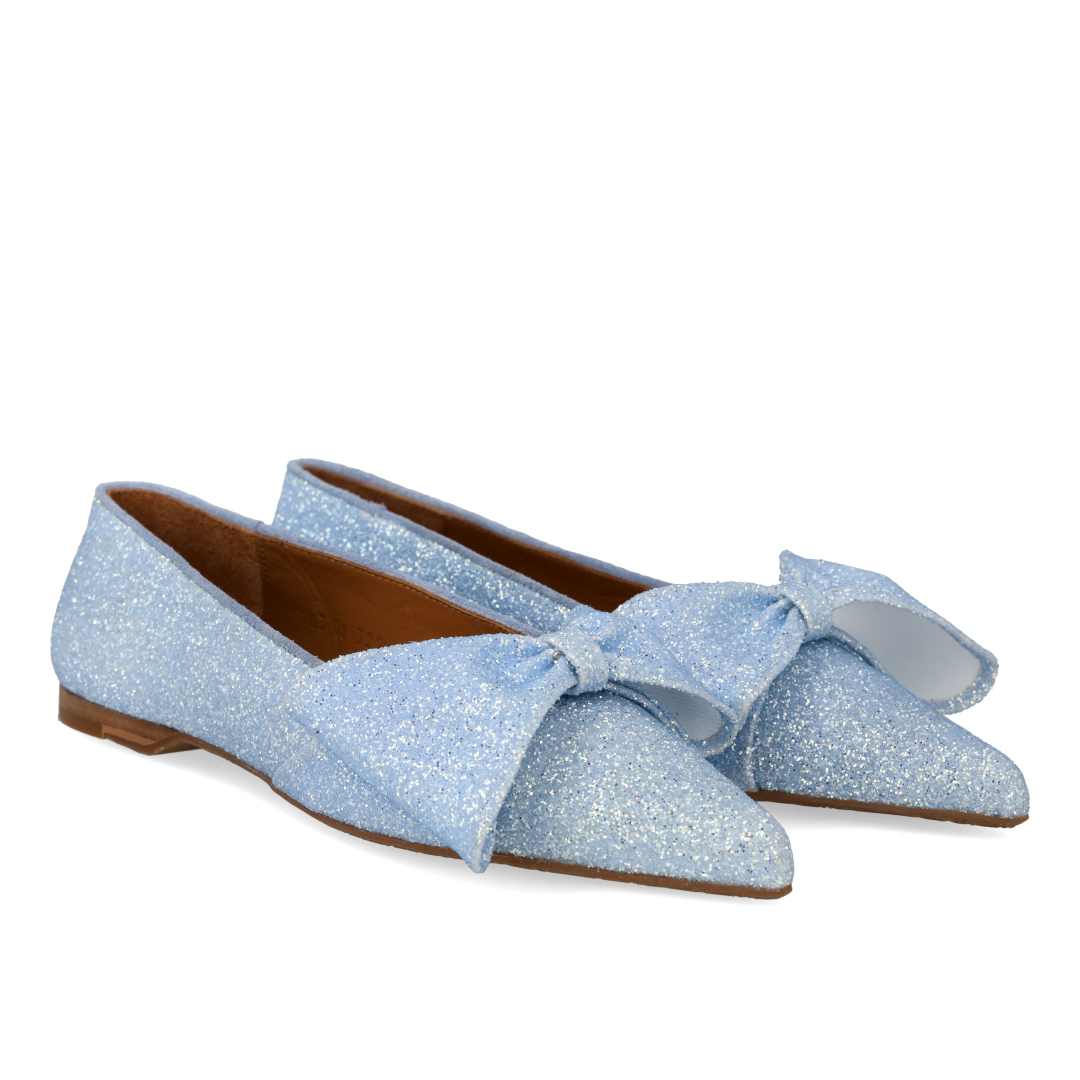 bow ballerinas in sparkling glitter