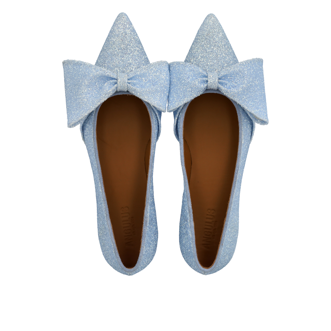 bow ballerinas in sparkling glitter