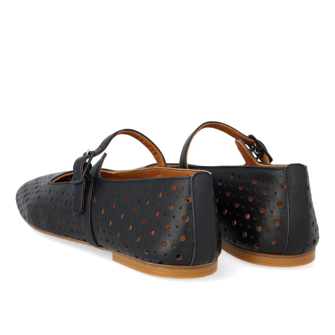 Soft ballerina with decorative perforated pattern