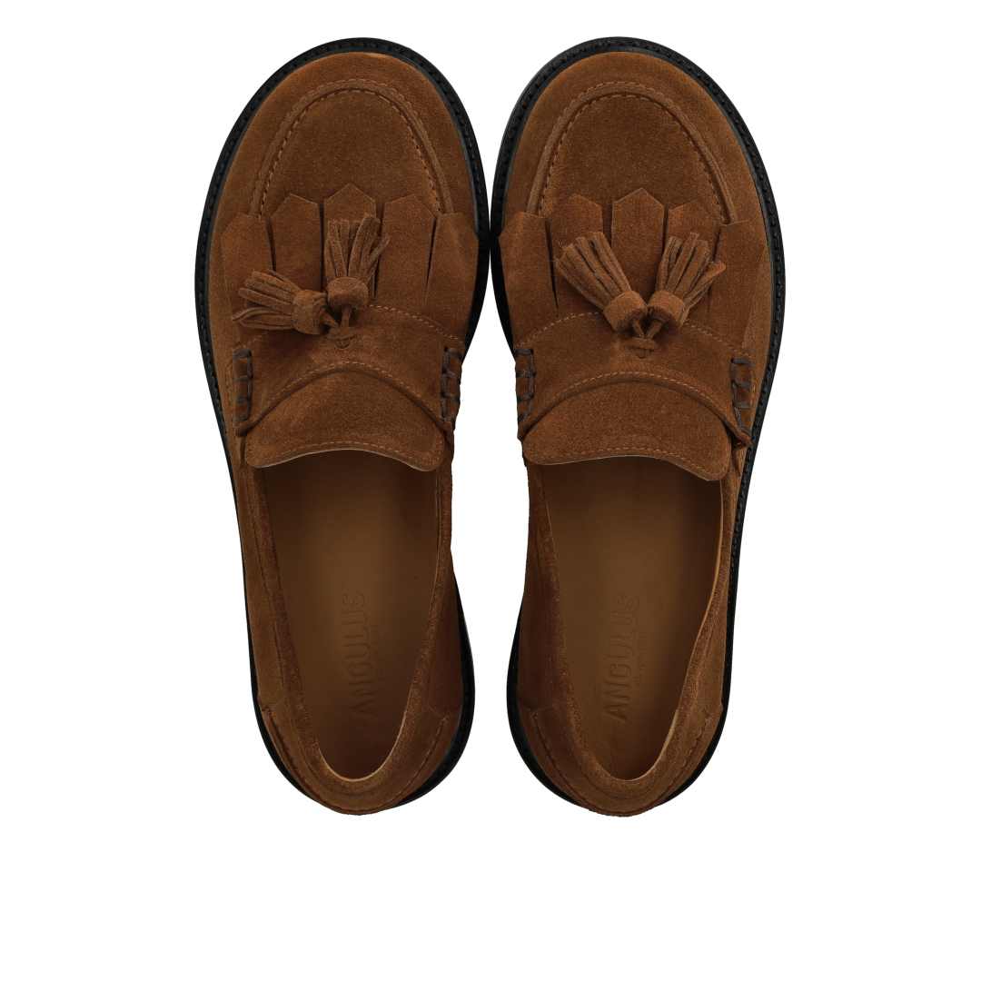 Wide Loafer with Fringe and Tassel Detail