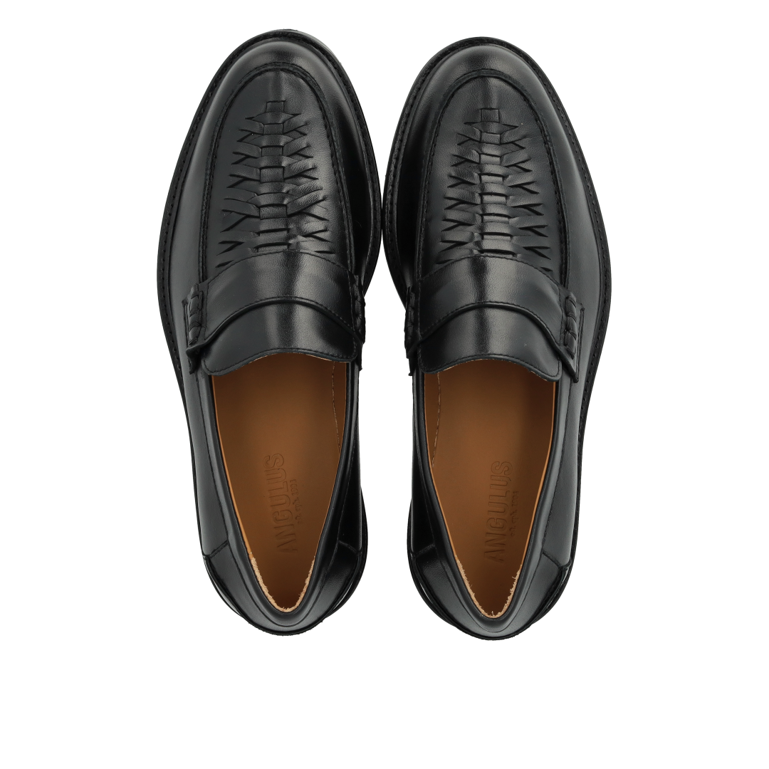 Penny loafer with hand-braided detail