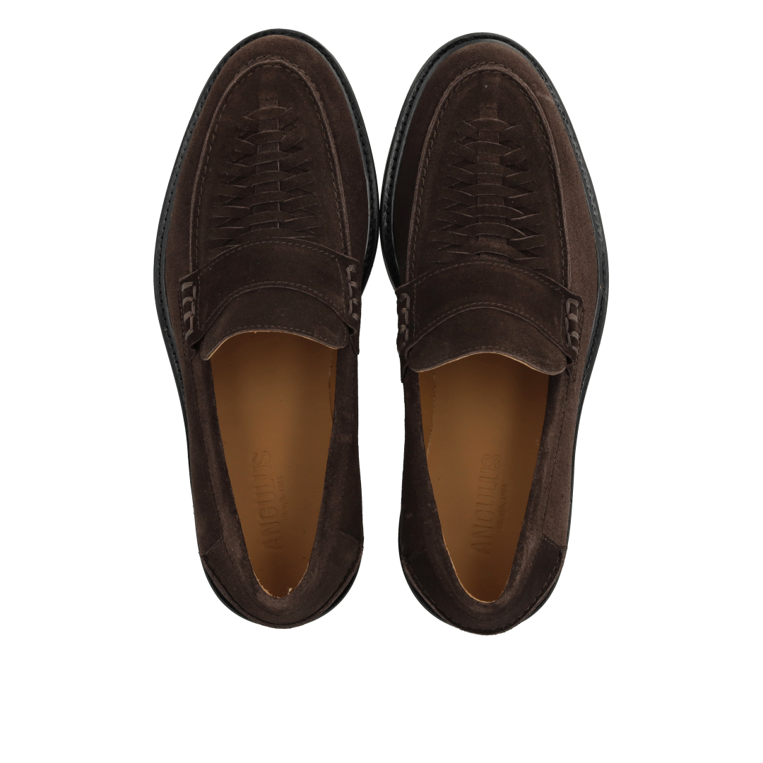 Penny loafer with hand-braided detail
