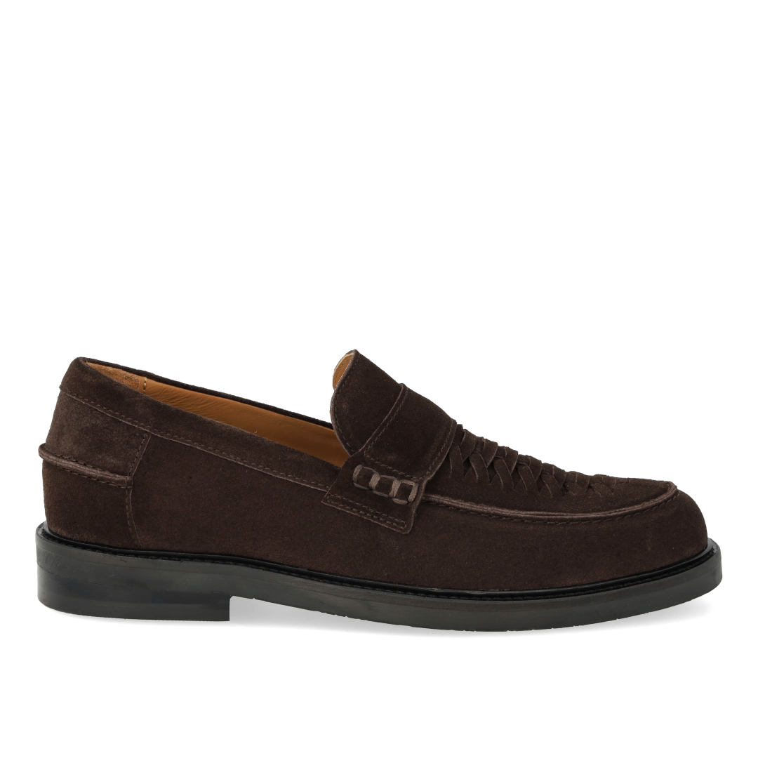 Penny loafer with hand-braided detail