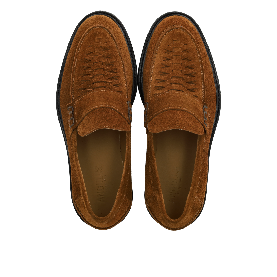 Penny loafer with hand-braided detail