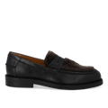Penny loafer with soft fur trim