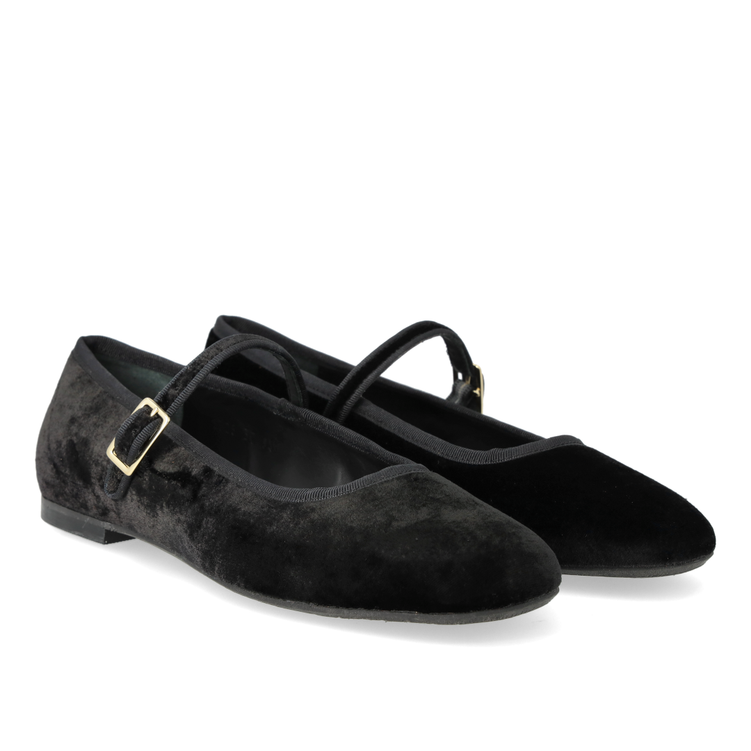 Mary Jane ballerina in soft velour
