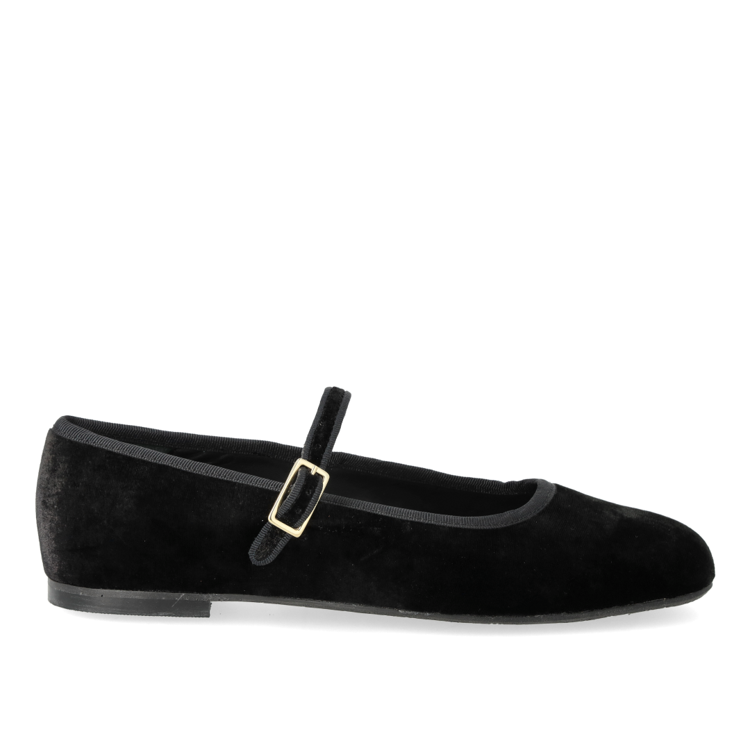 Mary Jane ballerina in soft velour
