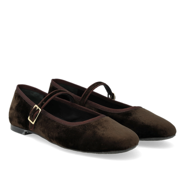 Mary Jane ballerina in soft velvet