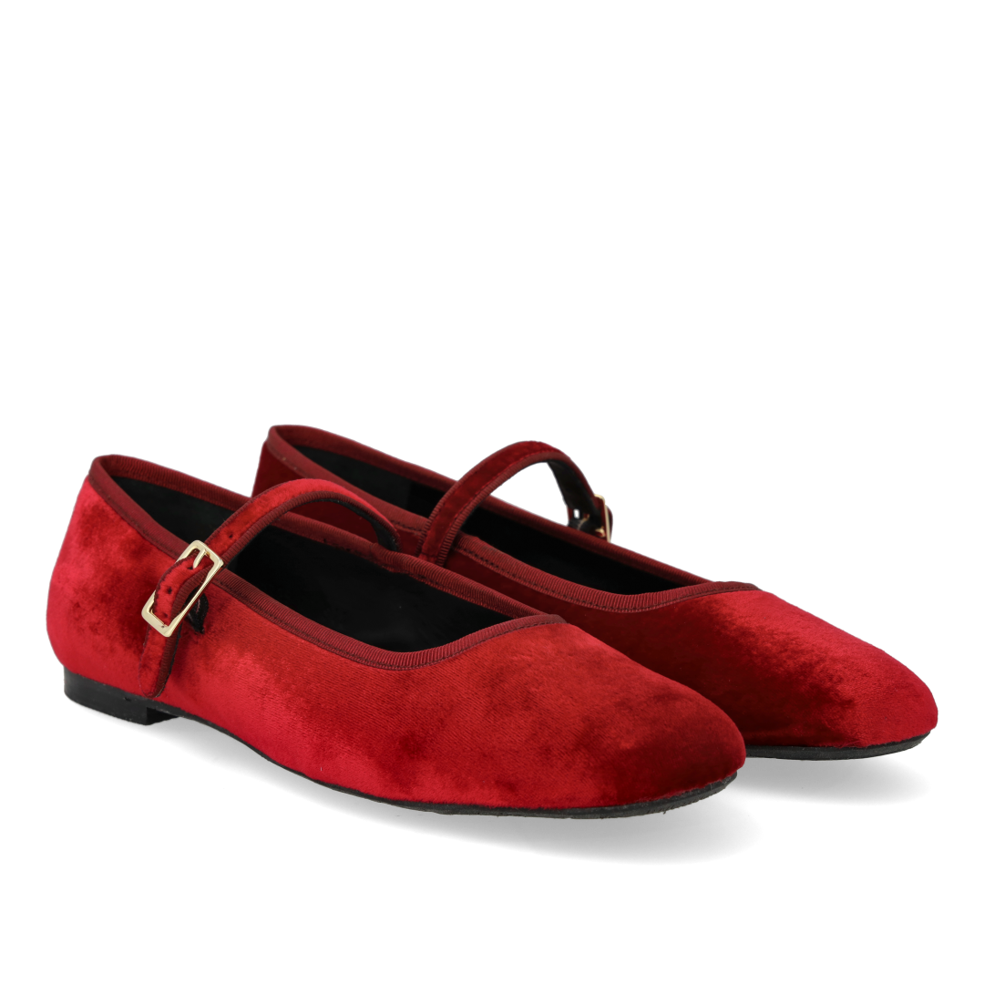 Mary Jane ballerina in soft velour