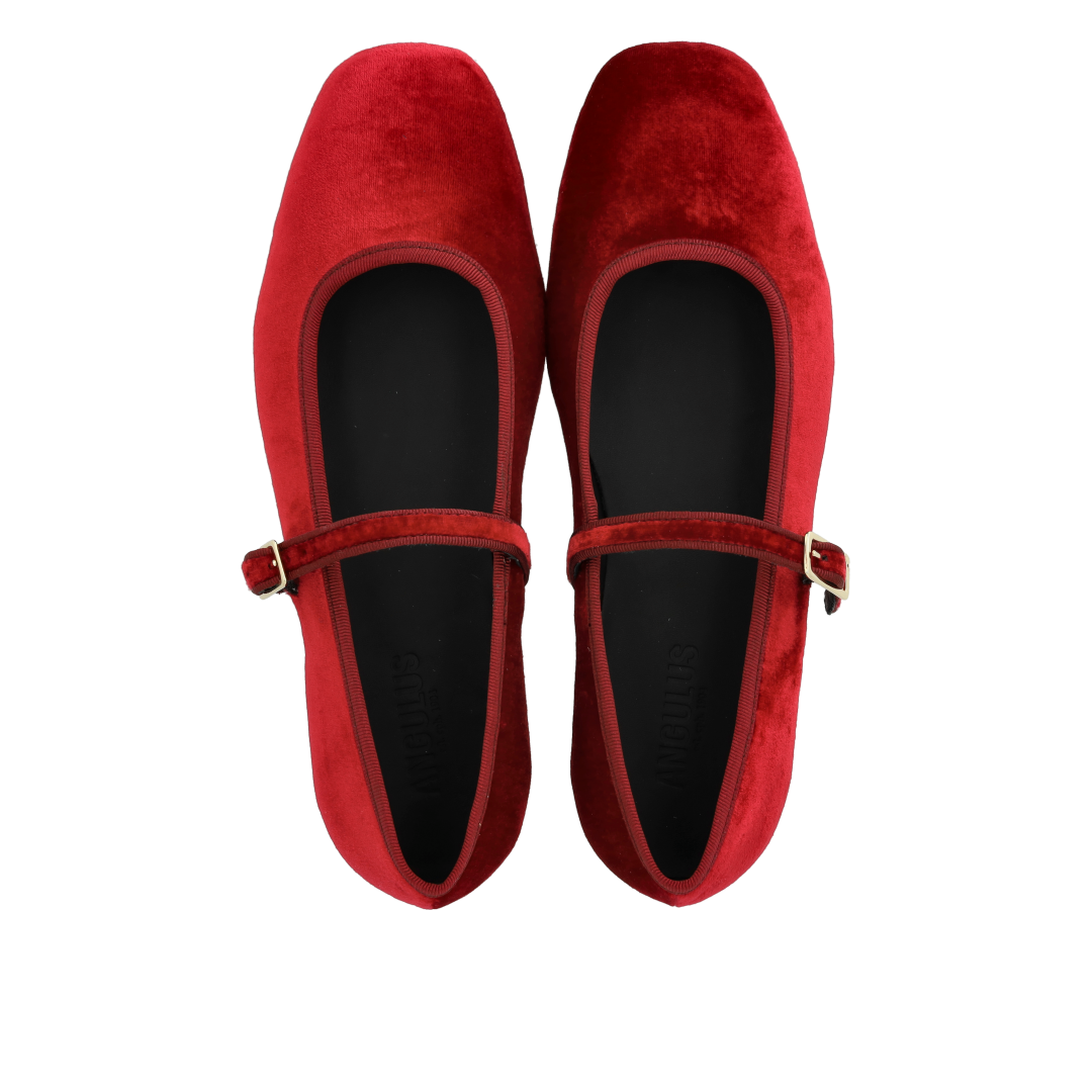 Mary Jane ballerina in soft velour
