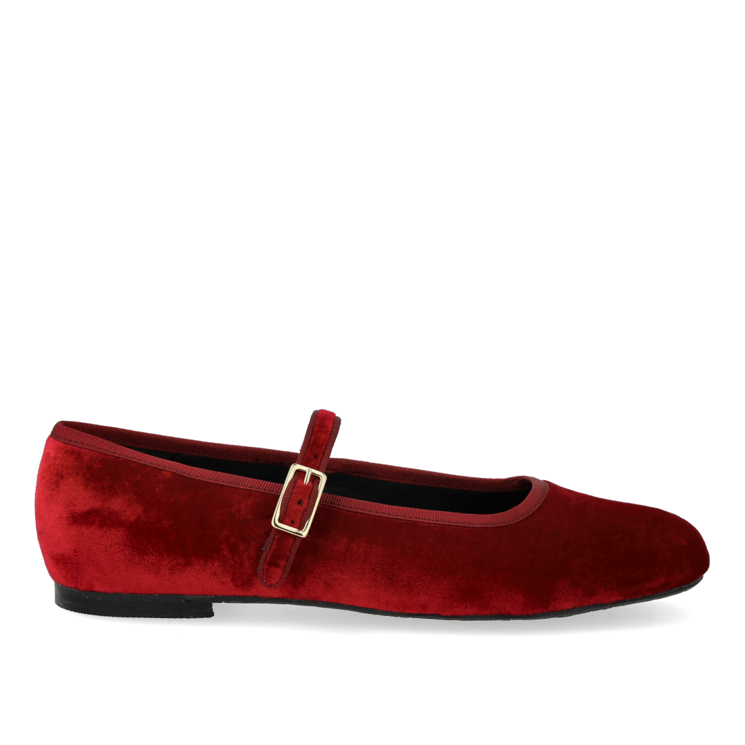 Mary Jane ballerina in soft velour