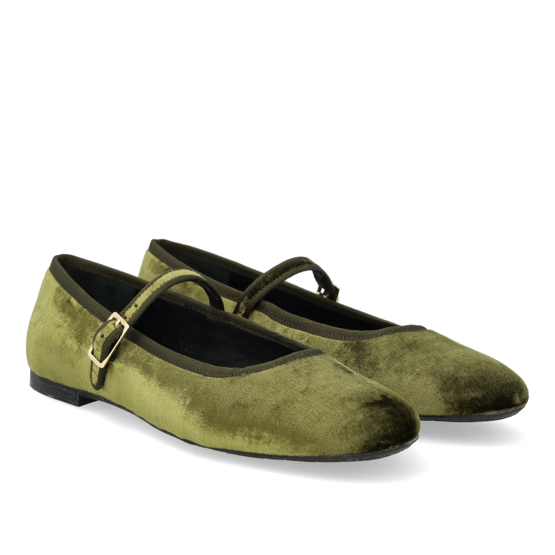 Mary Jane ballerina in soft velour