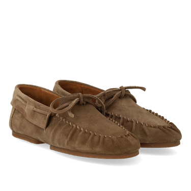 ANGULUS 1727-101 Ultra-soft moccasin with laces - BROWN