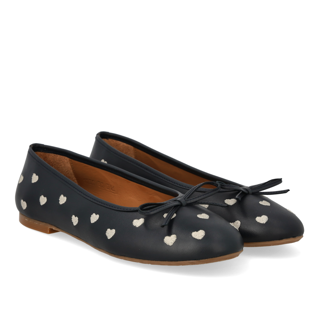ballerina with contrasting heart embroidery
